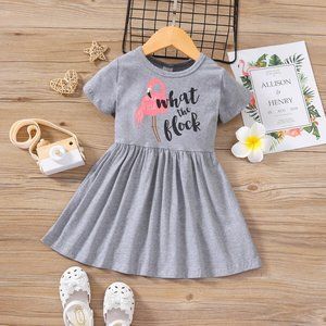 Girls Red-Crowned Crane Graphic Tee Dress